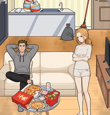 Tricky Story Story 1: The Perfect Revenge уровень 37: Помогите Карен убрать дом — скриншот сцены