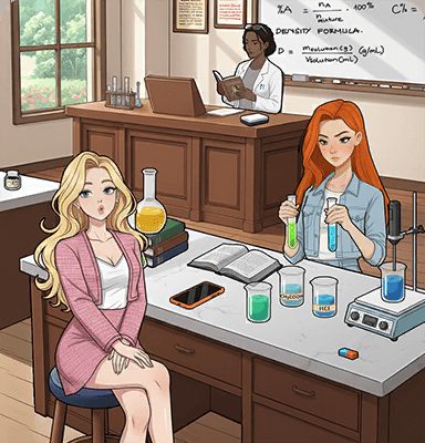 Tricky Story Story 2: Hidden Heiress уровень 17: Помогите Клэр сорвать эксперимент Райли — скриншот сцены