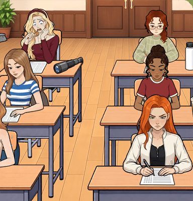 Tricky Story Story 2: Hidden Heiress уровень 23: Помогите Клэр просмотреть ответы Райли — скриншот сцены