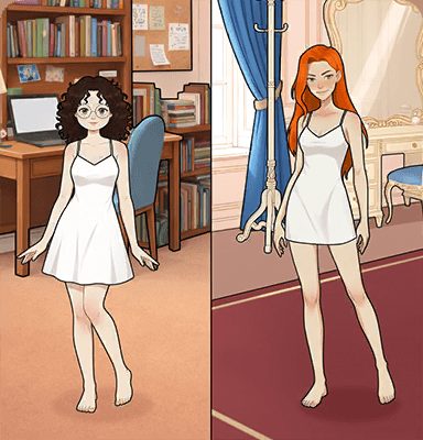 Tricky Story Story 2: Hidden Heiress уровень 27: Помогите Райли и Мэдди выбрать идеальные наряды для вечеринки — скриншот сцены