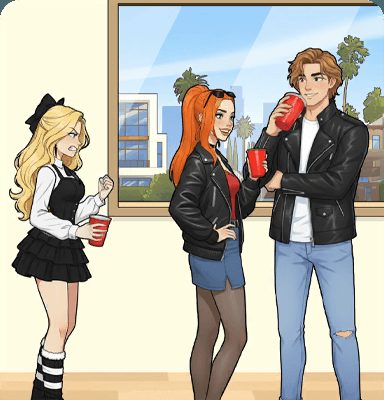 Tricky Story Story 2: Hidden Heiress уровень 28: Помогите Райли избежать нападения Клэр на пьянку — скриншот сцены