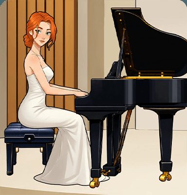 Tricky Story Story 2: Hidden Heiress уровень 31: Помогите Райли выиграть конкурс пианистов — скриншот сцены