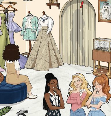 Tricky Story Story 2: Hidden Heiress уровень 38: Помогите Клэр и ее сообщникам подставить Райли, положив предметы в ее сумку — скриншот сцены