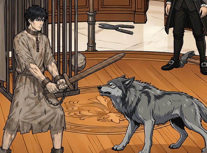 Tricky Story Story 3: The Villain's Awakening уровень 12: Помогите Феликсу пережить нападение волка — скриншот сцены