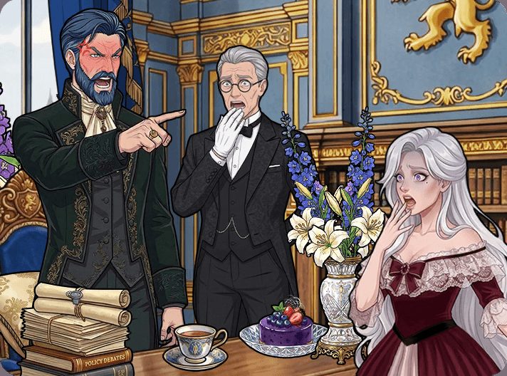 Tricky Story Story 3: The Villain's Awakening уровень 4: Помогите Сиси найти предметы, которые помогут убедить герцога — скриншот сцены
