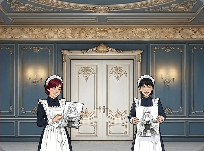 Tricky Story Story 3: The Villain's Awakening уровень 5: Помогите Сиси выбрать подходящую горничную — скриншот сцены